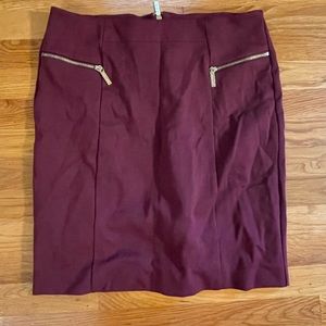 Burgundy Michael kors pencil skirt
